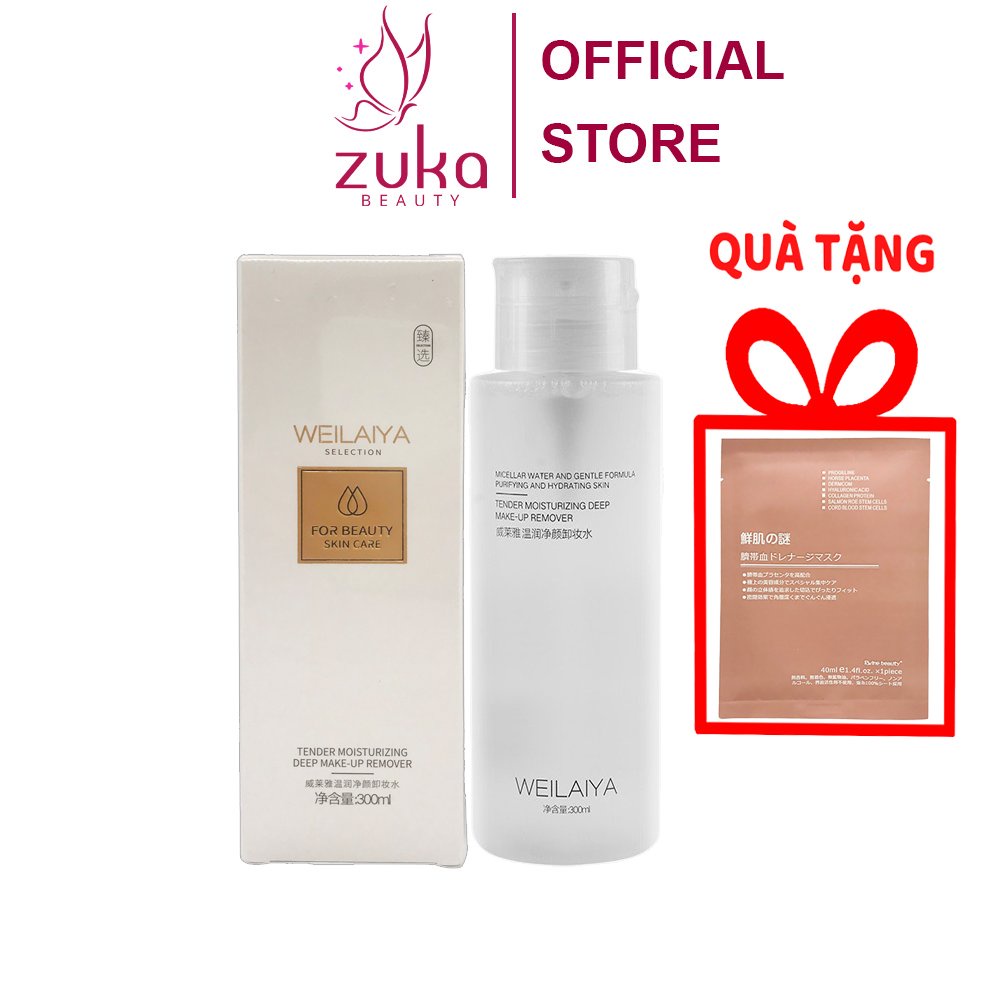 Tẩy trang Weilaiya chai 300ml Zuka Beauty cho mọi loại da làm sạch sâu dưỡng ẩm