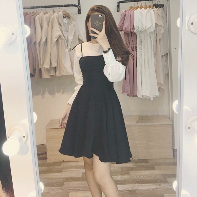 ✨✨Đầm Đen Xoè Phối Voan