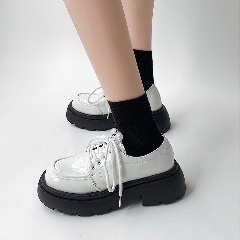 (SẴN TRẮNG 35 ĐEN 39) GIÀY ĐẾ BẰNG O292 ĐẾ CAO 5CM