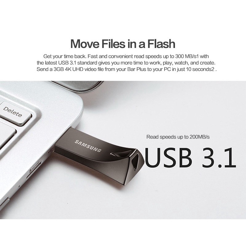 Samsung USB 3.1 Ổ đĩa flash BAR Plus Traveler Stick Pen Memory 16 / 32GB 64GB 128GB Máy tính 256GB 1TB 2TB | BigBuy360 - bigbuy360.vn