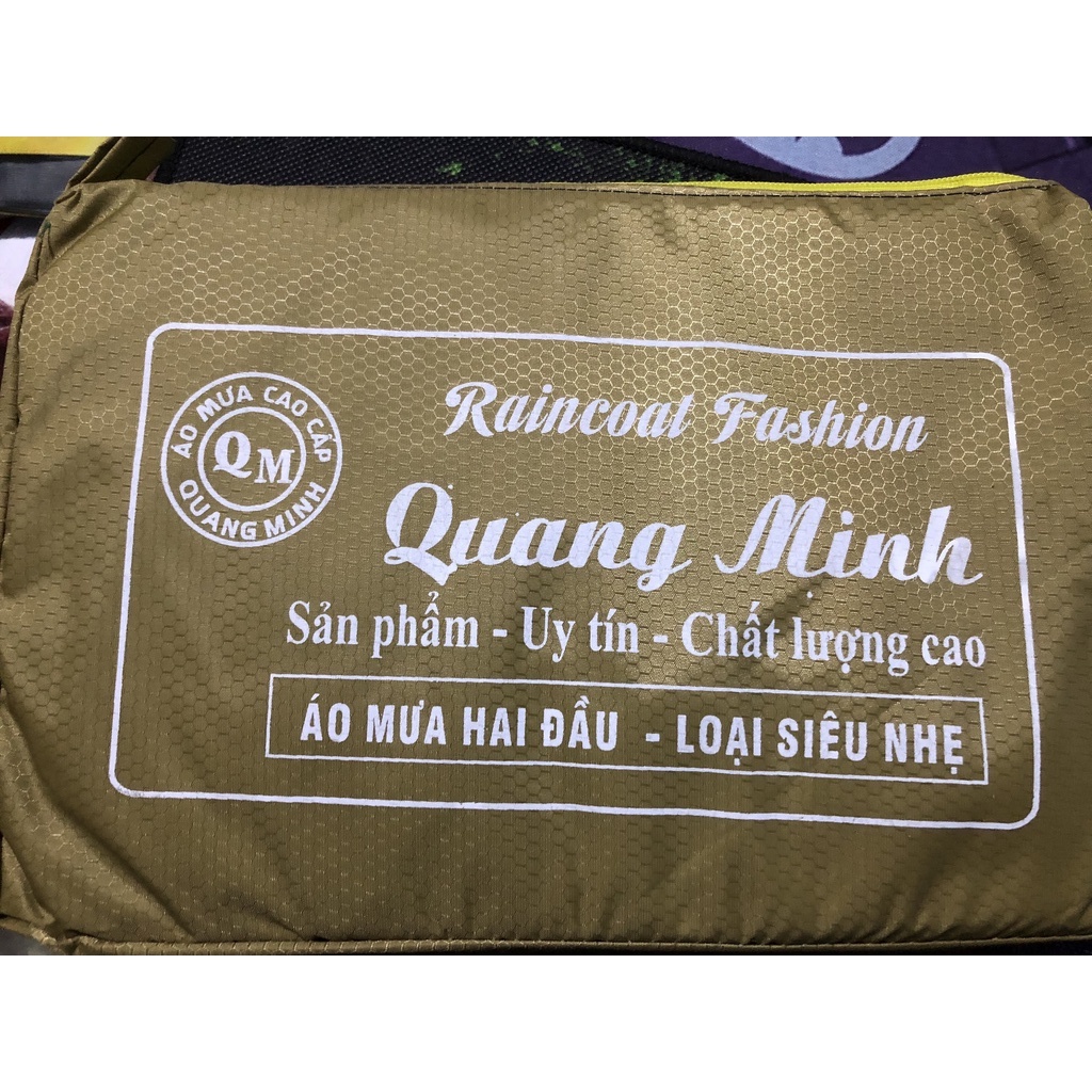 Áo Mưa Vải Dù 2 Mũ Cánh Rơi Có Lỗ Nhét Gương Siêu Bền