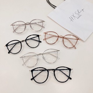 Gọng kính nhựa bầu tròn phối kim loại siêu hot titok (2053)