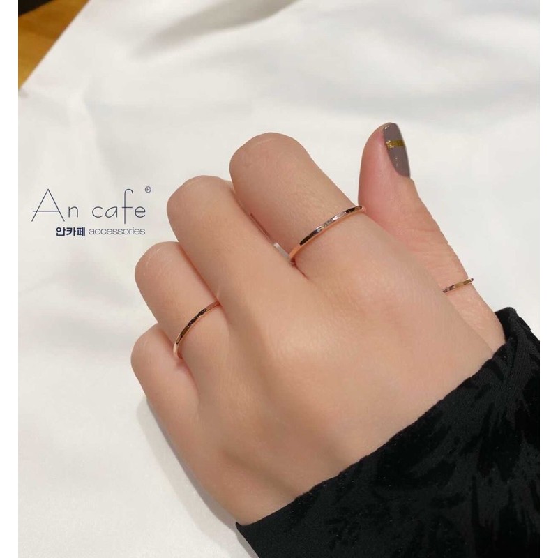 Nhẫn mảnh Hàn Quốc, layered rings, tinh tế, thanh lịch, đôi, unisex