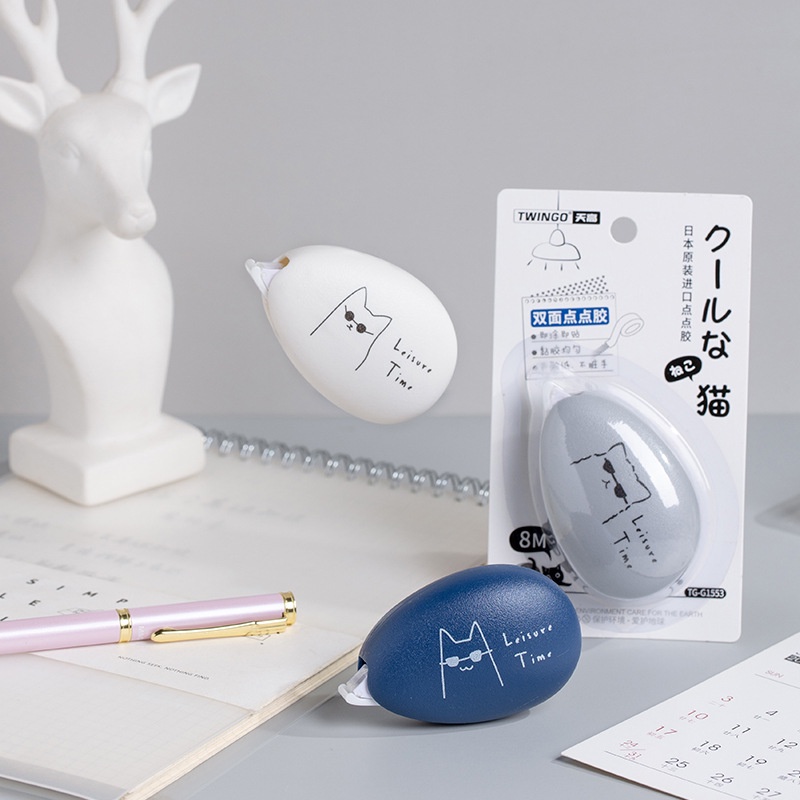 Cuộn Băng Keo Hai Mặt 8m Họa Tiết Hoạt Hình Dễ Thương Dán Trang Trí Sổ Tay/Sổ Tay/Văn Phòng