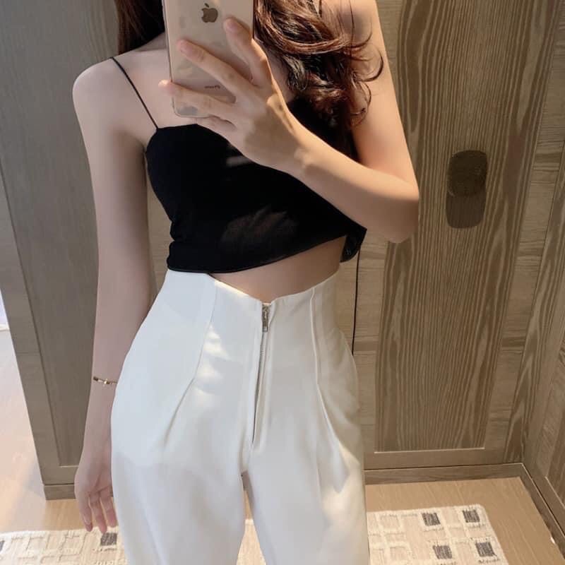 Quần nữ ống rộng chất vải mềm lưng cao⚡️Ảnh thật 2 màu | BigBuy360 - bigbuy360.vn