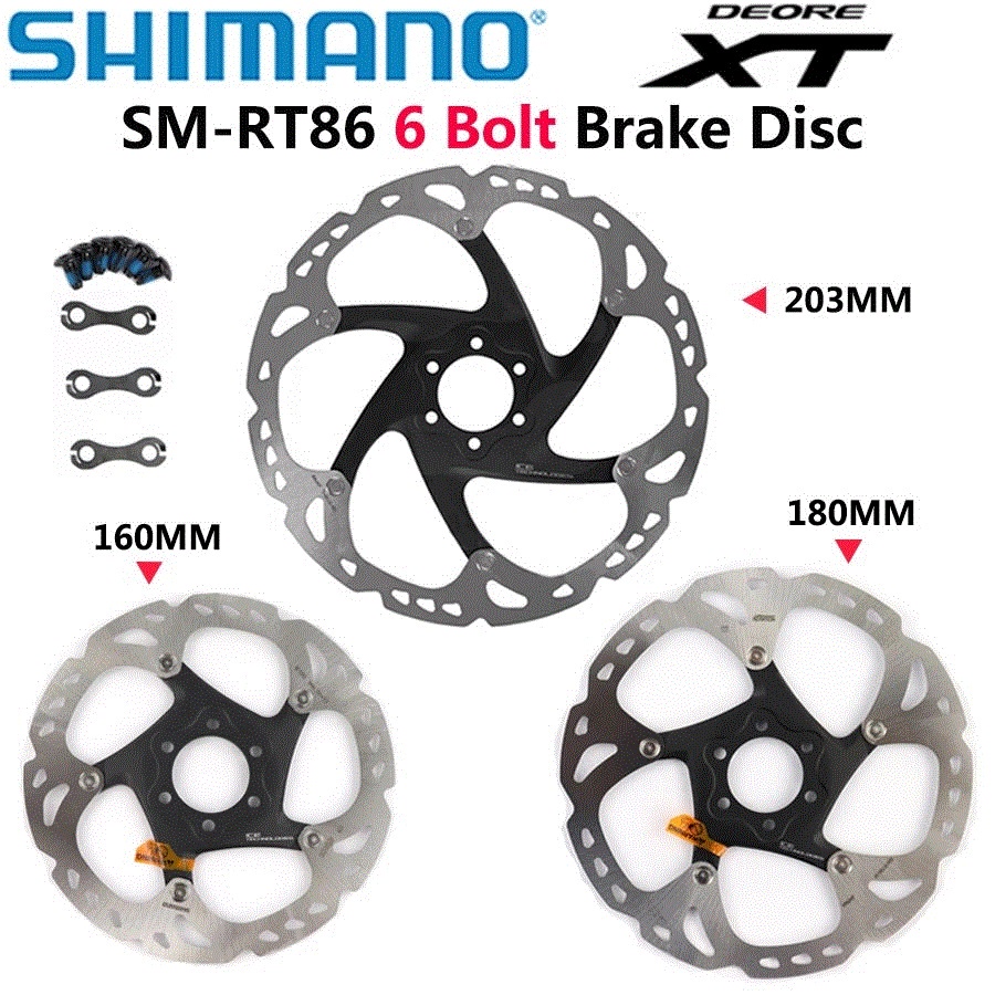 Dĩa thắng tản nhiệt cho xe đạp hiệu Shimano SM-RT86 6Bolt Ice Tech, loại 6 ốc, hàng chính hãng
