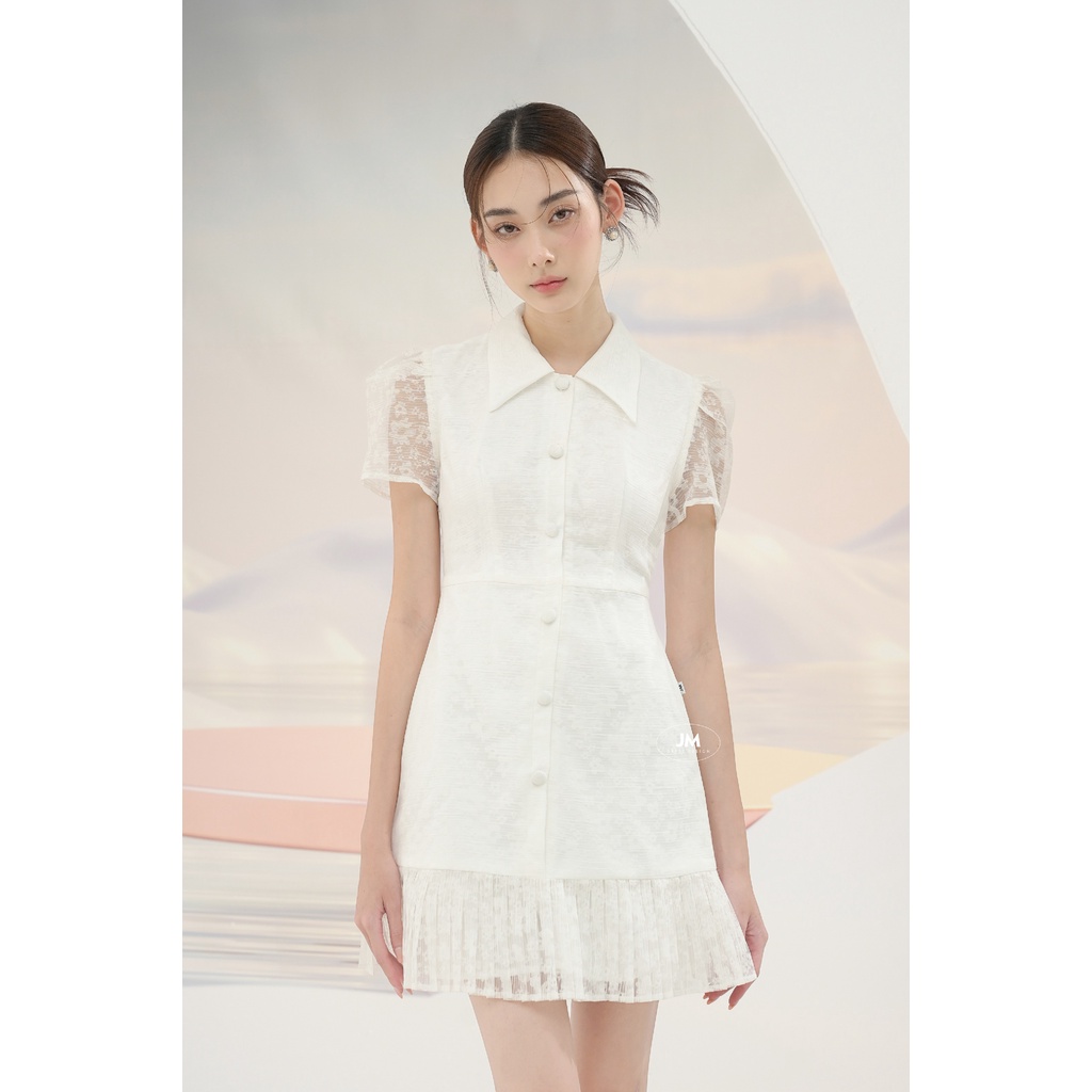 Đầm JM Dress Desgin cổ sen , chân rập ly Ren 1S33.2208L