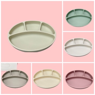 ￼Khay ăn dặm Silicon Bluemama Modui 4 ngăn có đề hít chống đổ Made In Korea cho bé từ 6 tháng tuổi