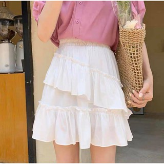 Chân váy ngắn nhún bèo