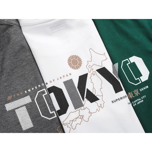 Áo thun nam cổ tròn logo thêu TOKYO đơn giản vải cotton cao cấp KENSTORE89 ATV230