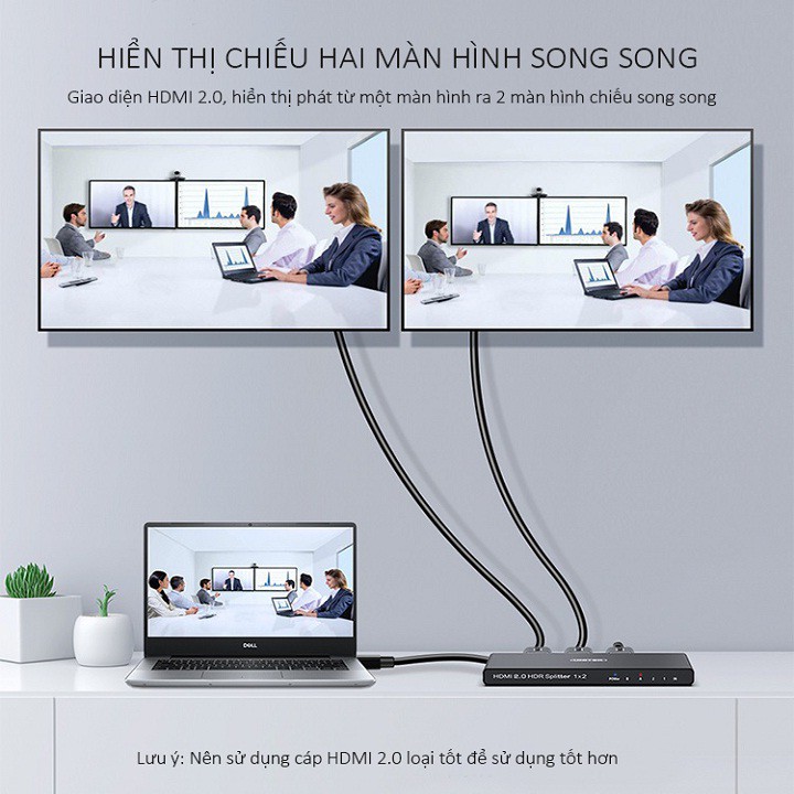 UNITEK V118A: Bộ Chia HDMI 1 Ra 2 Cổng Hỗ Trợ 4K Cao Cấp