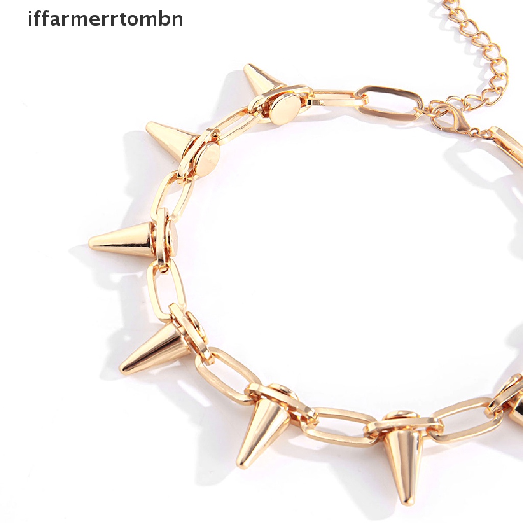 {iffarmerrtombn} Fashion Punk Spike Rivet Gothic Choker Necklace Women Men Jewelry Gift hye