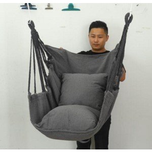 Ghế võng canvas dạng xoay treo xích đu có thể gấp gọn, decor phòng - sân vườn