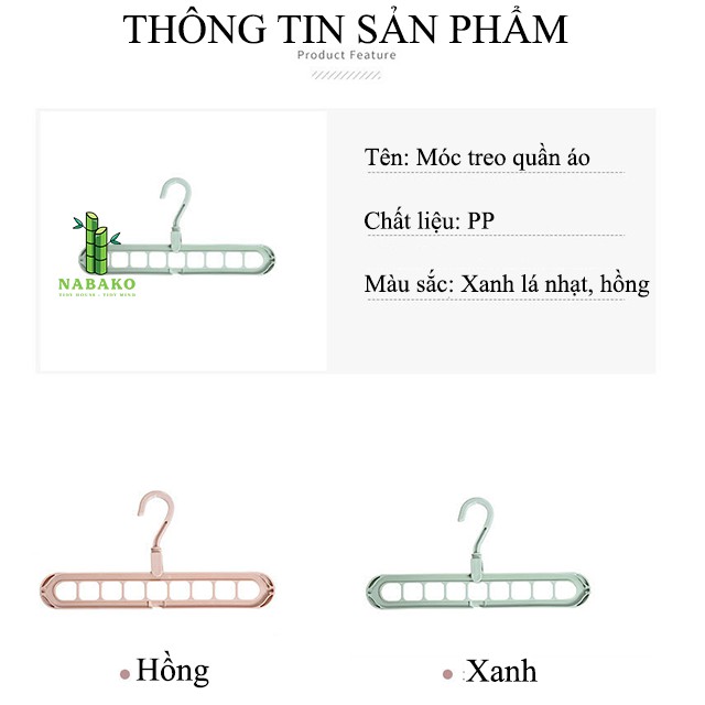 Móc Treo Quần Áo 9 Lỗ Đa Năng Giúp Bạn Có Không Gian Tủ Gọn Gàng Tiện Lợi Cùng Móc Treo Đồ - Nabako