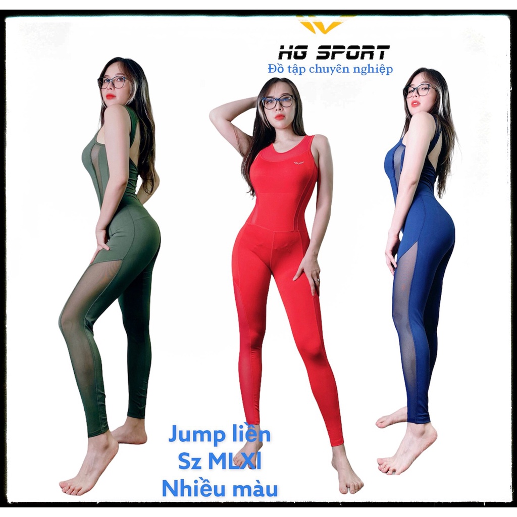 Jumpsuit Yoga, Dáng Dài Sexy Ôm Body, Phối Lưới Voan, Hg sport JPS01