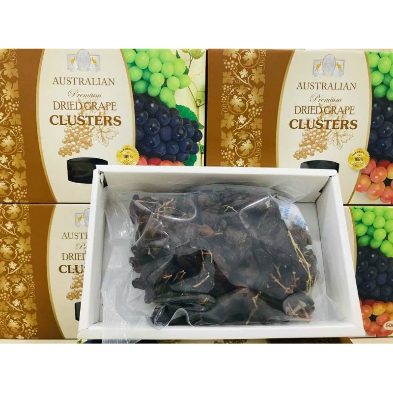 Nho khô nguyên cành không hạt - hữu cơ PREMIUM AUSTRALIAN CLUSTERS ORGANIC 500GR⚠️Lẻ = Sỉ ⚠️[FREE SHIP]TỪ ĐƠN 50K