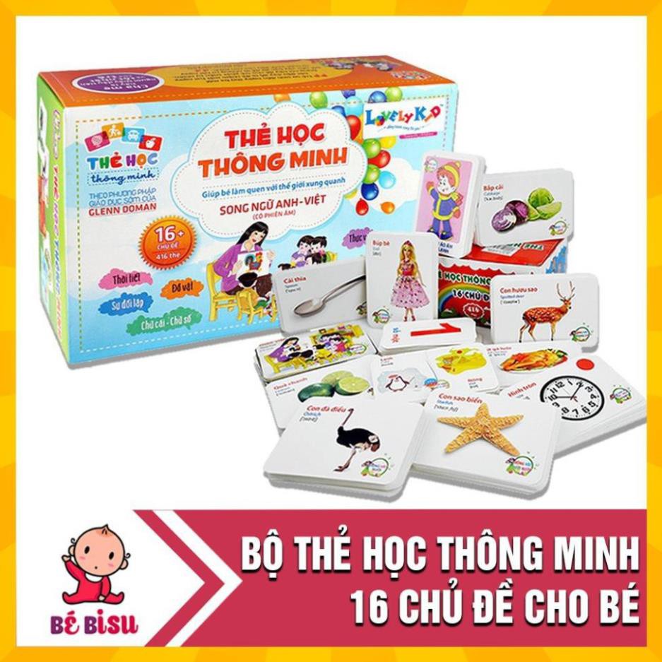 Bộ thẻ học thông minh 16 chủ đề tiếng anh tiếng việt cho bé