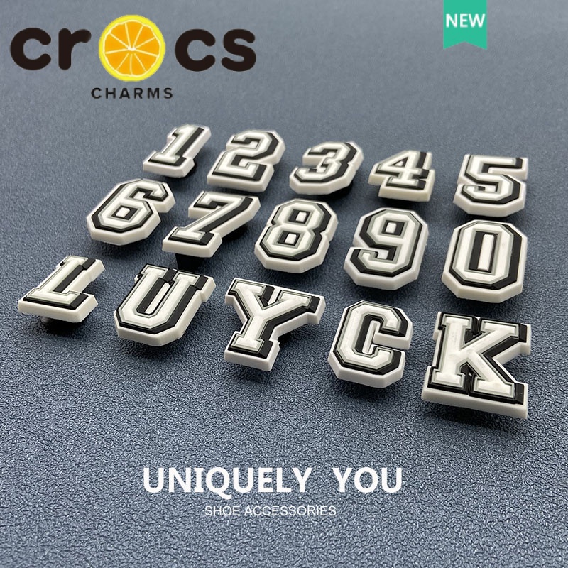 Khóa Cài Giày crocs Bằng Nhựa Hình Chữ Cái A-Z Số 0-9 Trang Trí Thời Trang