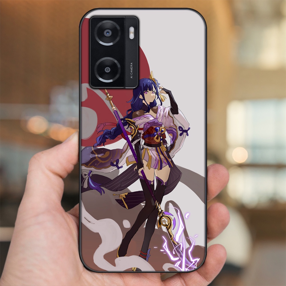 Ốp lưng Oppo A57 4G viền đen in hình Raiden Shogun Genshin Impact
