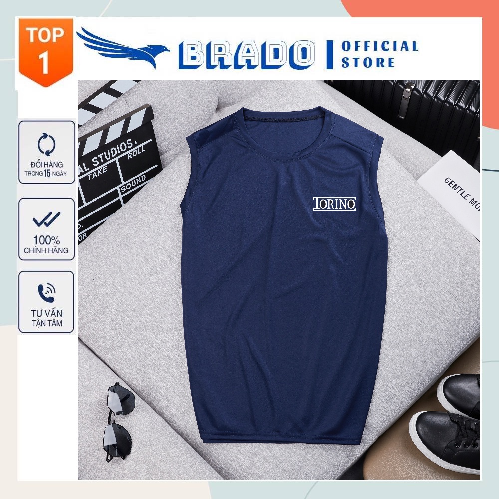 Áo thun ba lỗ nam, sát nách 𝐓𝐎𝐑𝐈𝐍𝐎 logo nổi cao cấp tập gym thể thao vải Cotton Thái thoáng mát co giãn hút mồ hôi