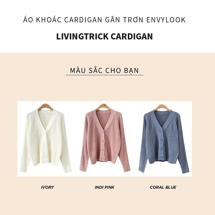 Áo Khoác Cardigan Gân Trơn ENVYLOOK Livingtrick Cardigan GomiMall
