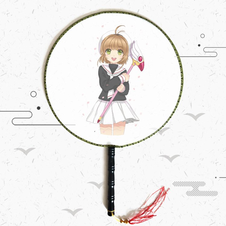 Quạt tròn cổ trang The Clow Cardcaptor Sakura Thủ lĩnh thẻ bài anime cầm tay