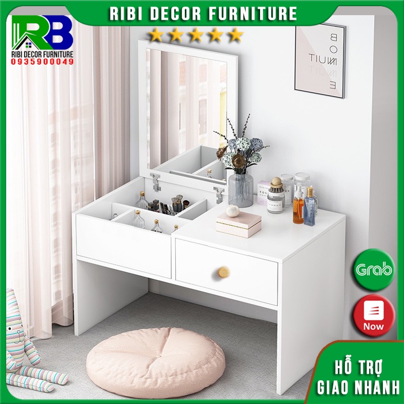 Bàn trang điểm ngổi bệt giá rẻ phong cách Bắc Âu BTĐ025