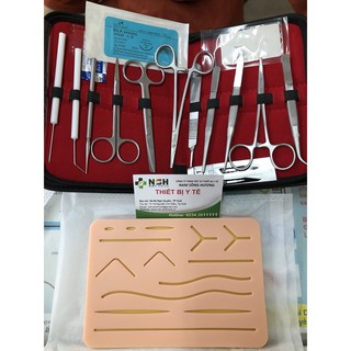 Bộ phẫu thuật thực hành khâu da 15 món MÔ HÌNH THỰC HÀNH KHÂU DA MIẾNG DA GIẢ THỰC HÀNH KHÂU VẾT THƯƠNG