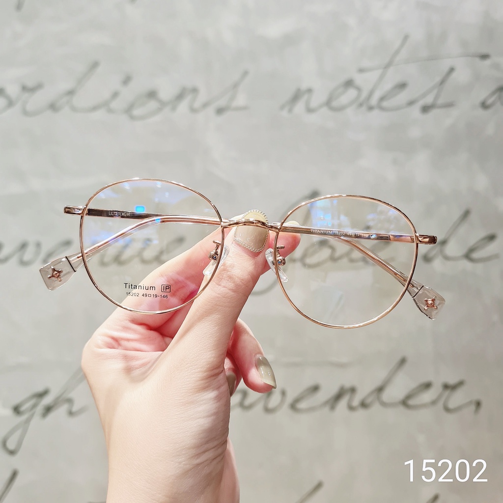 Gọng kính mắt tròn kim loại LILYEYEWEAR nam nữ chất liệu cứng cáp thanh nhẹ dễ đeo kiểu dáng thời trang 15202