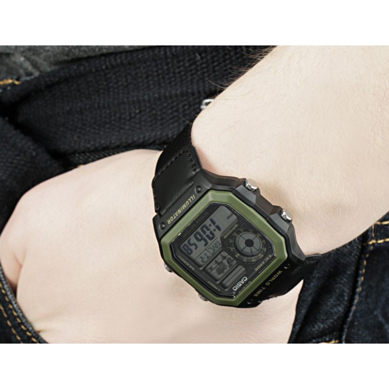 Đồng hồ nam dây vải Casio Anh Khuê AE-1200WHB-3BVDF