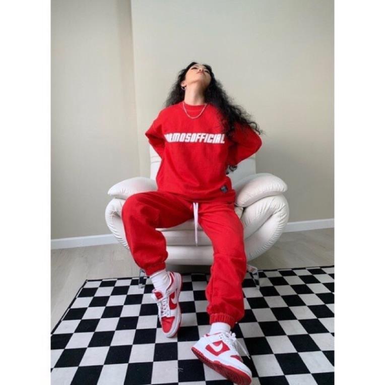 Bộ Nỉ Sweater Form Rộng Quần Ống Boom Kèm Áo Unisex Nam Nữ(Hàng Sẵn)