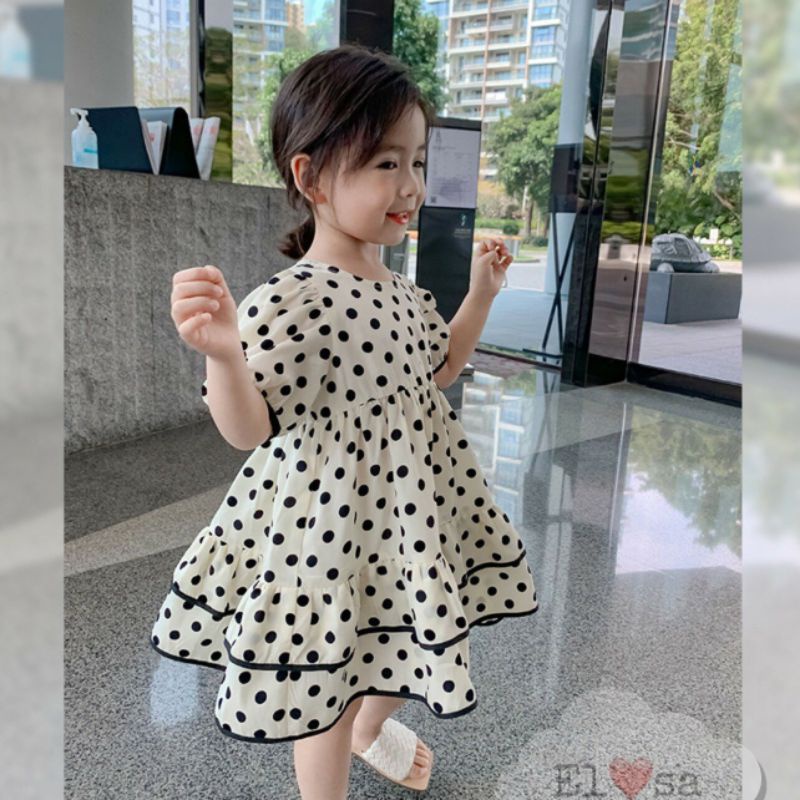 Váy bé gái - Váy chấm bi 2 tầng siêu xinh cho bé 1-5 Tuổi