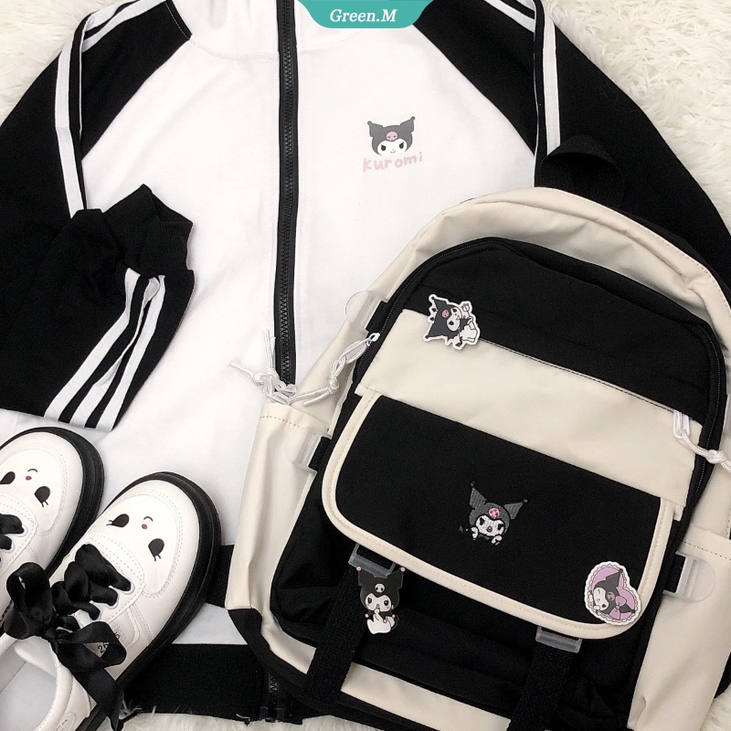 Ba Lô Đi Học In Họa Tiết Anime Kuromi Kitty Mymelody Cinnamoroll Sáng Tạo Dễ Thương Dành Cho Học Sinh