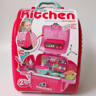 Đồ Chơi Bàn Bếp Nấu Ăn Kitchen + Balo (2in1) Bé Gái