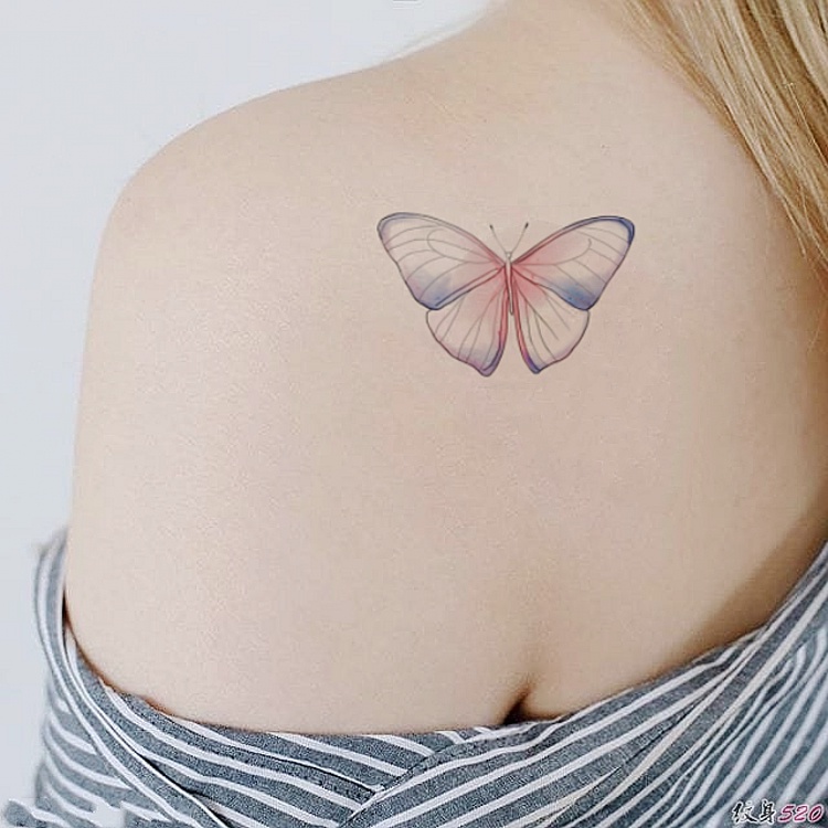 Hình xăm bướm butterfly c10. Xăm dán tatoo mini tạm thời, size &lt;10x6cm
