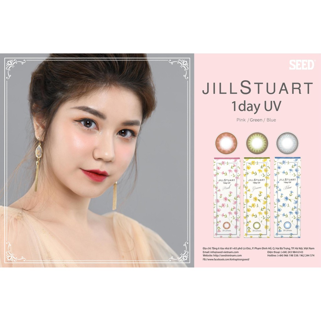 [1 hộp 5 cặp] Kính áp tròng 1 NGÀY Có màu JILLSTUART- SEED Nhật Bản độ từ -0.00 đến -10.00