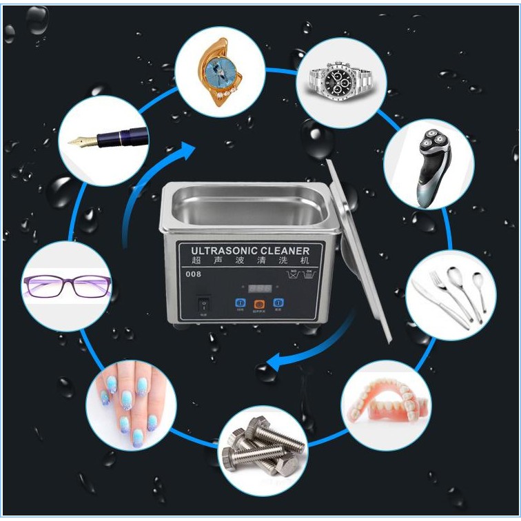 Máy tẩy rửa làm sạch đồ phụ kiện tẩy sơn Mini LT05C 008 009 Ultrasonic Cleaner Machine Glass Jewel