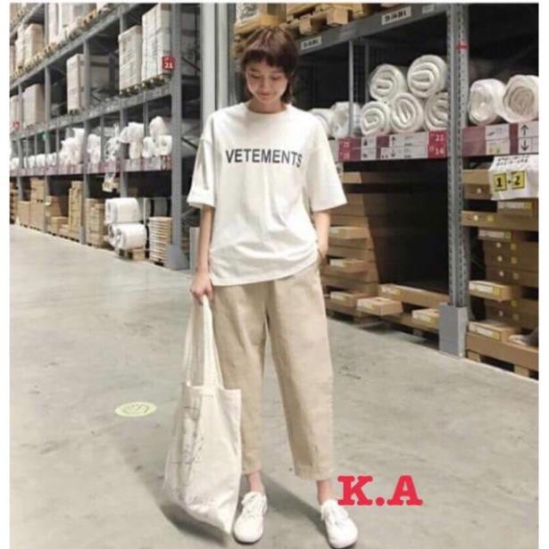 Quần ỐNG SUÔNG KAKI Unisex (nửa lưng thun nửa lưng tây) - ND18 | BigBuy360 - bigbuy360.vn