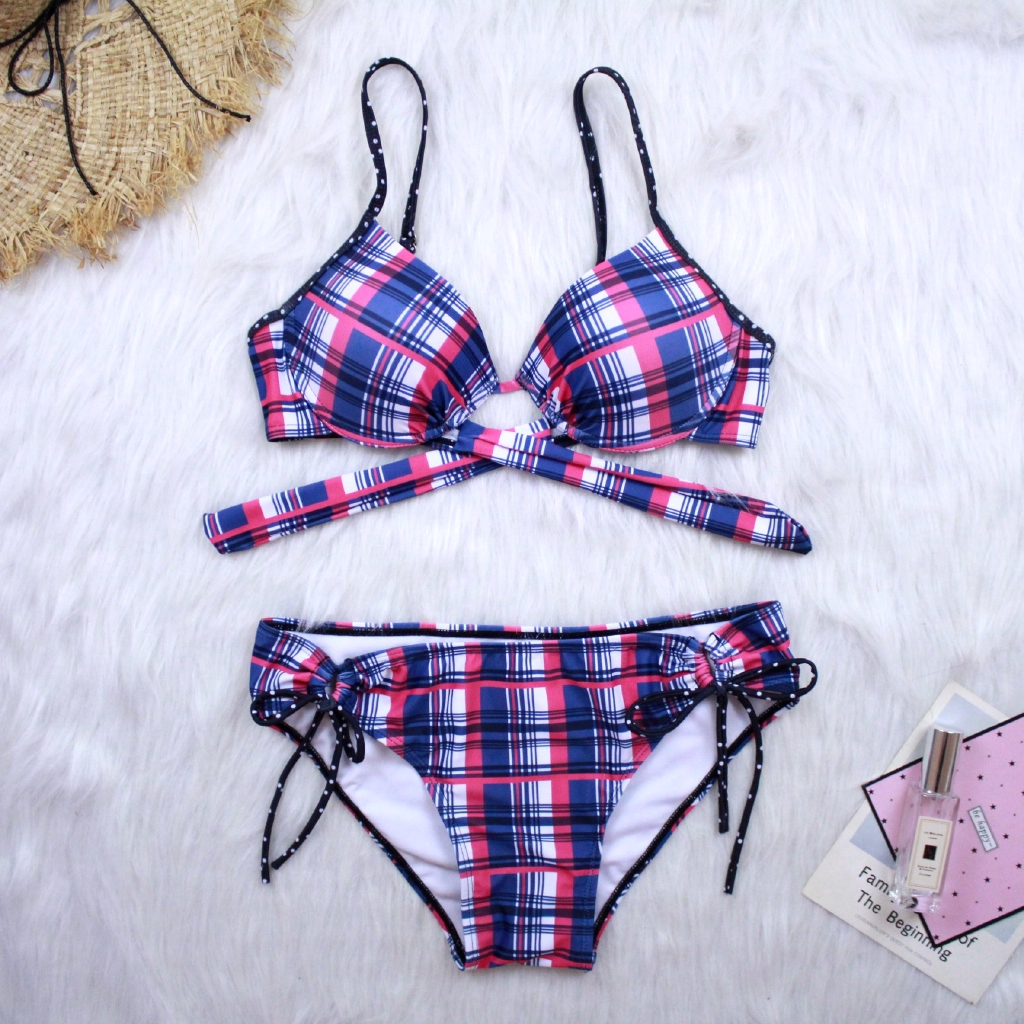 Bộ Đồ Bơi Họa Tiết Ca Rô Ca Rô Xinh Xắn Theo Phong Cách Âu Mỹ Dành Cho Nữ | BigBuy360 - bigbuy360.vn