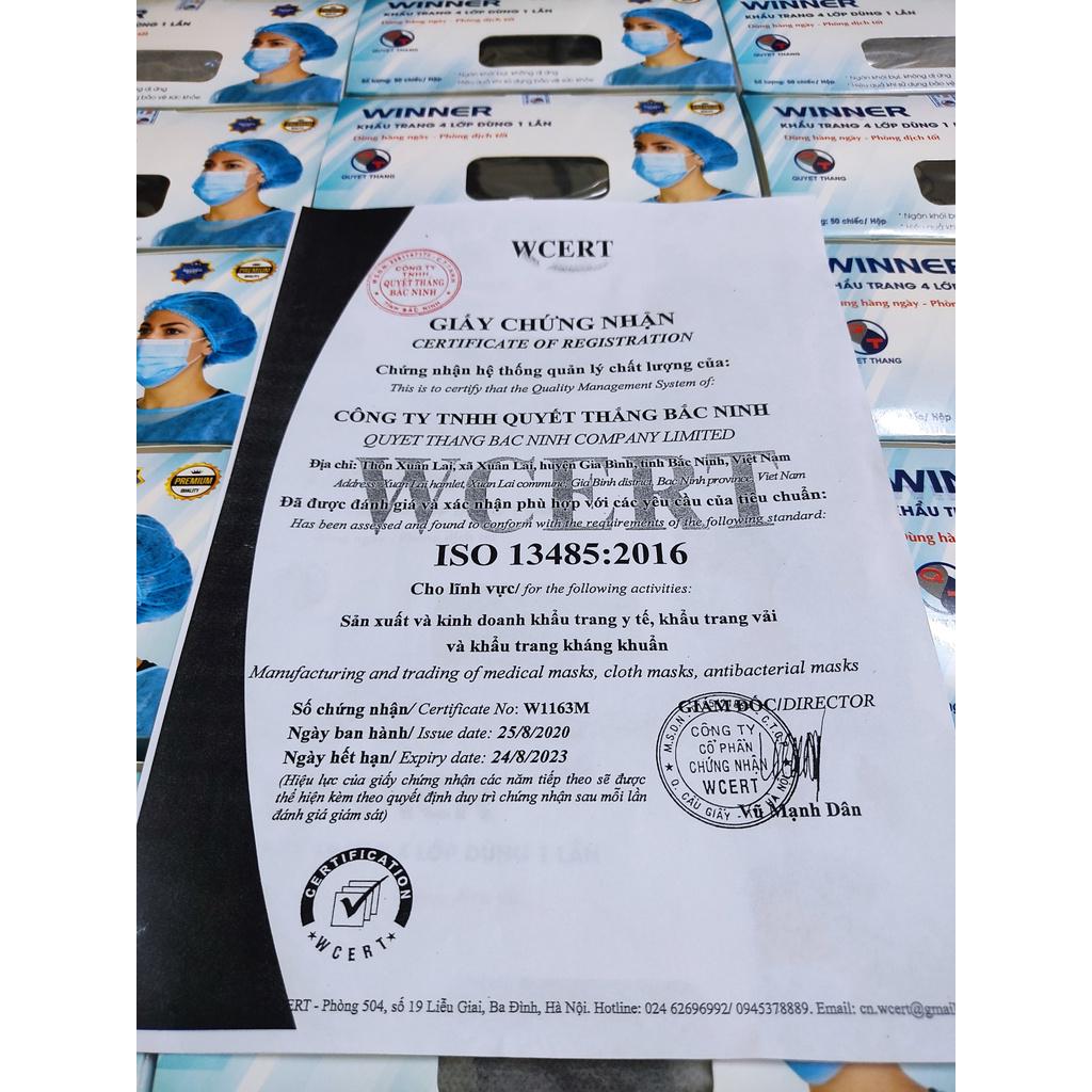 Khẩu trang Y tế Winner 4 lớp - Chính hãng công ty Quyết Thắng - Hộp 50 cái | BigBuy360 - bigbuy360.vn
