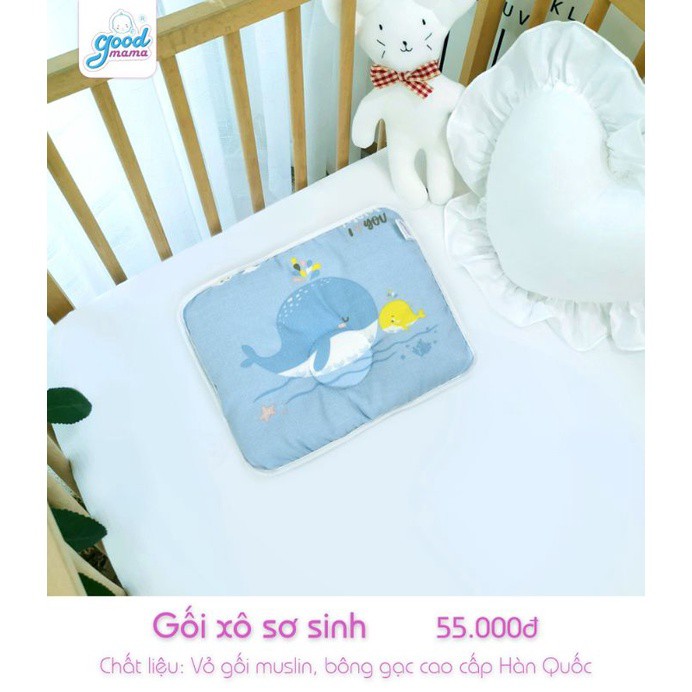 Gối xô Chống Bẹp Đầu sơ sinh Goodmama hàng đẹp đạt chuẩn