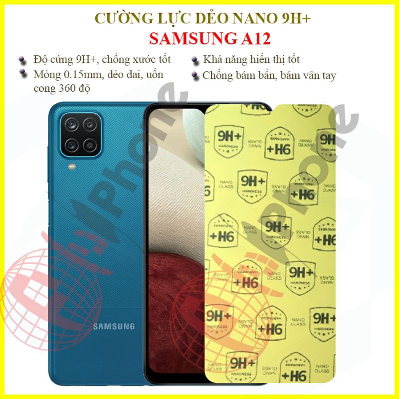 Dán cường lực dẻo nano trong hoặc nhám cho Samsung A12