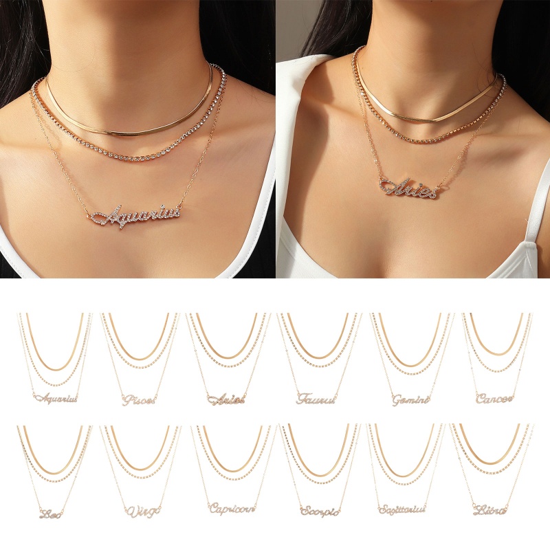 Vòng Cổ Choker Nhiều Lớp Mặt Chòm Sao Thanh Lịch Cho Nữ