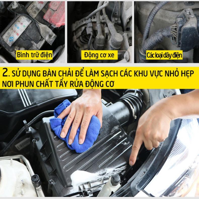Vệ sinh khoang máy xịt Haoshun engine cleaner H1037 650ml, chai xịt tẩy rửa vệ sinh dầu mỡ, bảo dưỡng động cơ