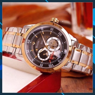 Đồng hồ cơ nam bulova cao cấp automatic buoh04tr máy cơ tự động chống xước chống nước , đồng hồ thật giá trị thật