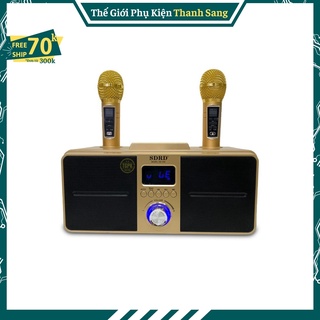 Loa Micro Karaoke Bluetooth SD-309 | Kèm 2 mirco không dây | Hỗ trợ 8 dải tần số giúp Loa giảm nhiễu