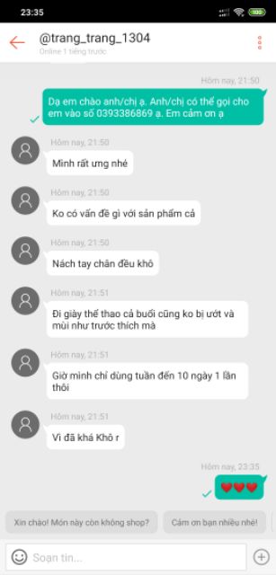 XỊT NGĂN MỒ HÔI TAY CHÂN MỒ HÔI NÁCH NỘI ĐỊA TRUNG QUỐC