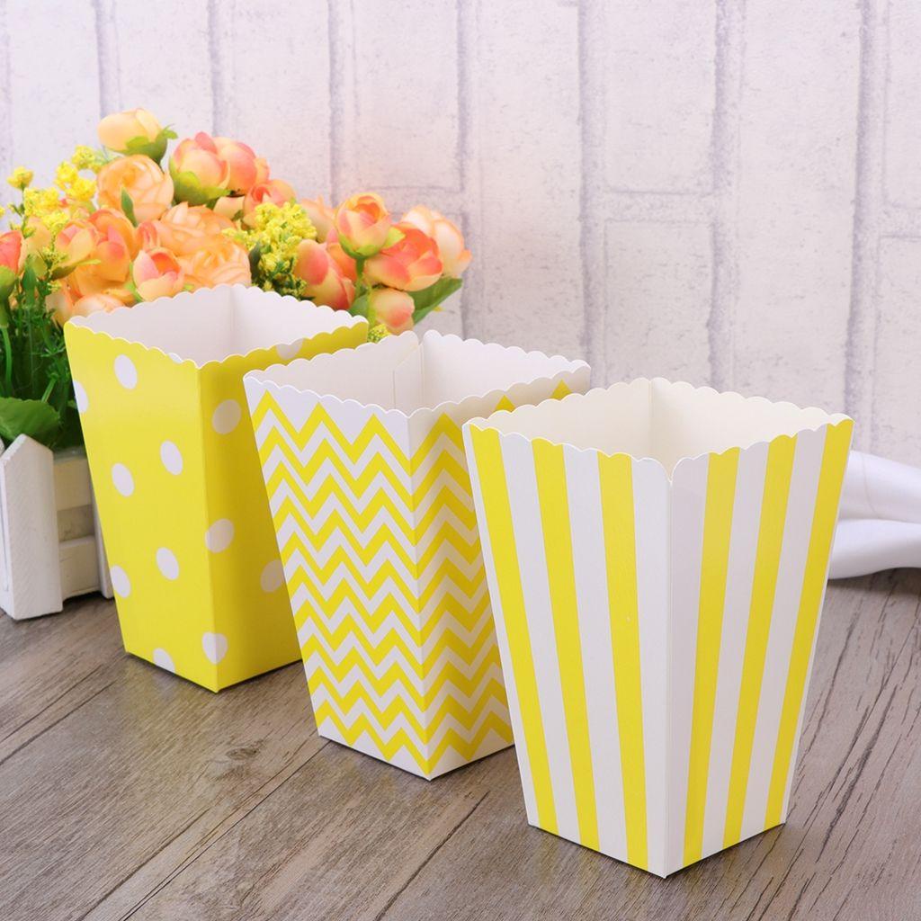 Bộ 12 Hộp Đựng Bắp Rang Chiều Cao 11.5cm Có Thể Gập Lại In Họa Tiết Khoai Tây Chiên Dùng Một Lần