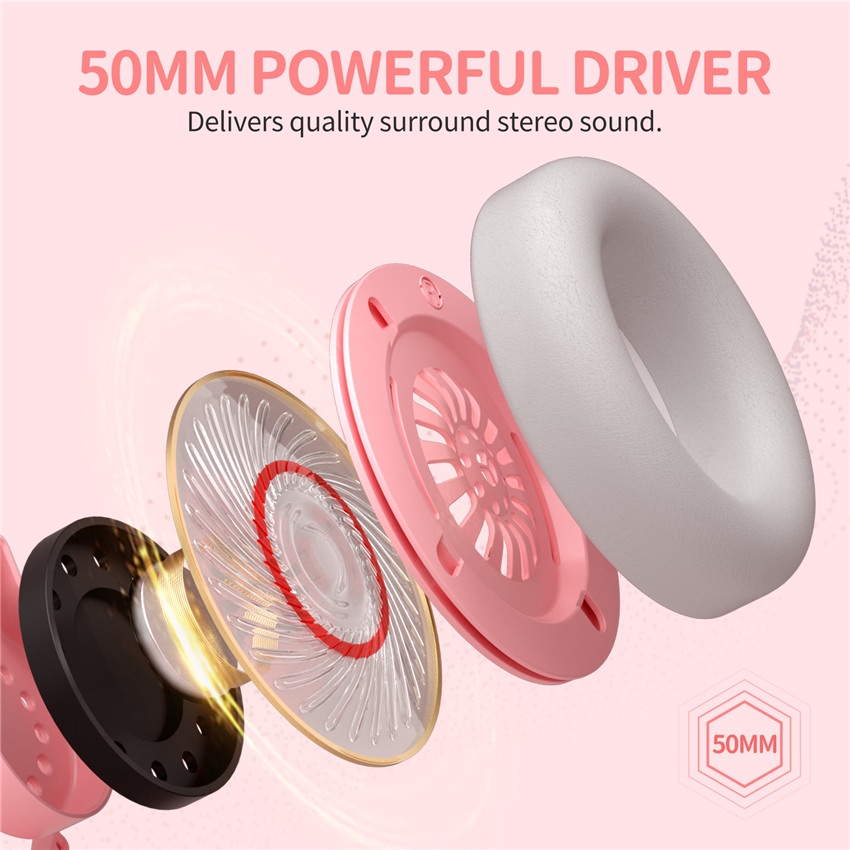 Tai Nghe Chơi Game Có Dây SOMIC GS510 USB + 3.5mm Hình Tai Mèo Có Đèn LED Cho PS4 / Điện Thoại / Laptop