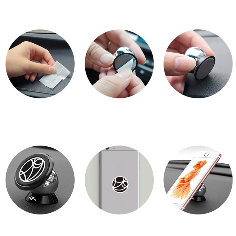 Giá Đỡ Điện Thoại Gắn Xe Hơi Bằng Kim Loại Phong Cách Thời Trang 1 Cái